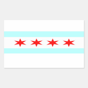 シカゴの旗 長方形シール