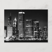 シカゴの有名な街並みの夜景 ポストカード (正面)