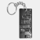 シカゴの有名な都市景観の夜眺め キーホルダー (正面左)