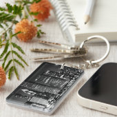 シカゴの有名な都市景観の夜眺め キーホルダー (正面右)