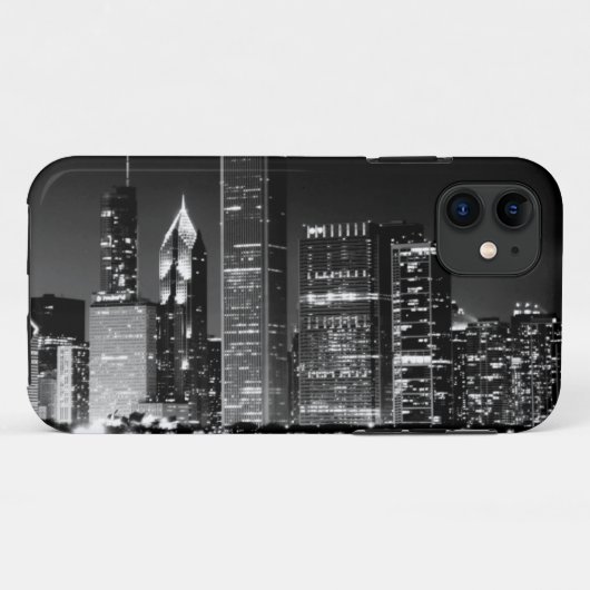 シカゴの有名な都市景観の夜眺め Case-Mate iPhoneケース (裏面(横))