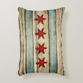シカゴの木製の一見のヴィンテージの旗 アクセントクッション (正面(垂直))