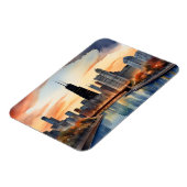 シカゴの水彩画 マグネット (左側)