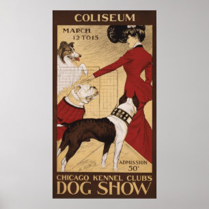 シカゴの犬小屋クラブのドッグショー1902年 ポスター