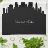 シカゴの白黒スカイライン キッチンタオル (折り畳み)