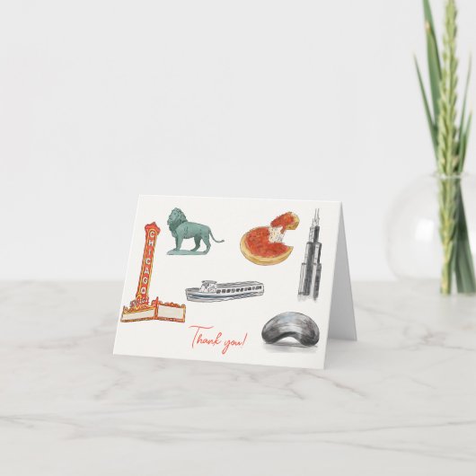 シカゴの結婚サンキューカード サンキューカード (正面)