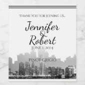 シカゴの行先の結婚式のワインのラベル ワインラベル (シングルラベル)