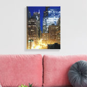 シカゴの街並みの夜景 キャンバスプリント (インサイチュ (リビング))