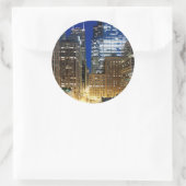 シカゴの街並みの夜景 ラウンドシール (バッグ)