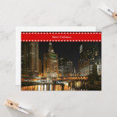 シカゴの街並み、クリスマスの挨拶、 カード (正面/裏面インサイチュ)