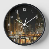 シカゴの街並み 壁時計 (正面)