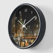 シカゴの街並み 壁時計 (傾斜)