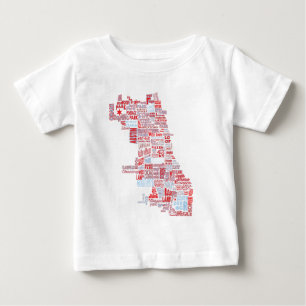 シカゴの近隣の地図 ベビーTシャツ