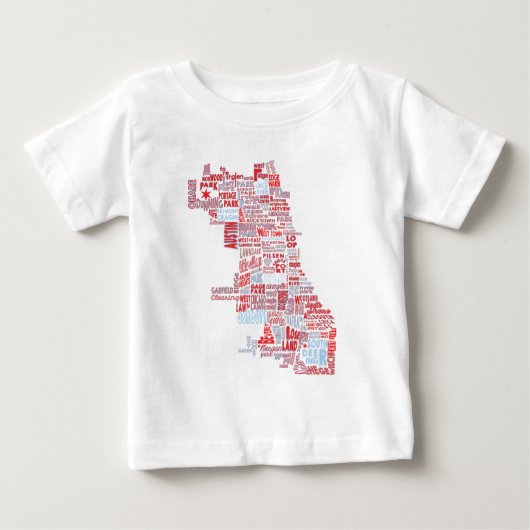 シカゴの近隣の地図 ベビーTシャツ (正面)