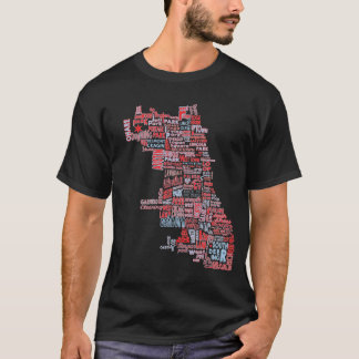 シカゴの近隣の地図 Tシャツ