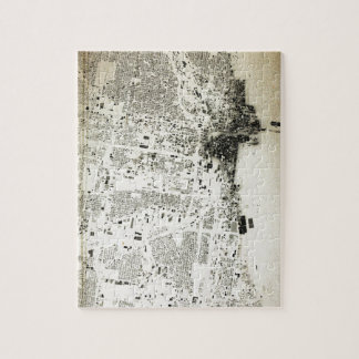 シカゴの通りおよび建物のヴィンテージの地図 ジグソーパズル