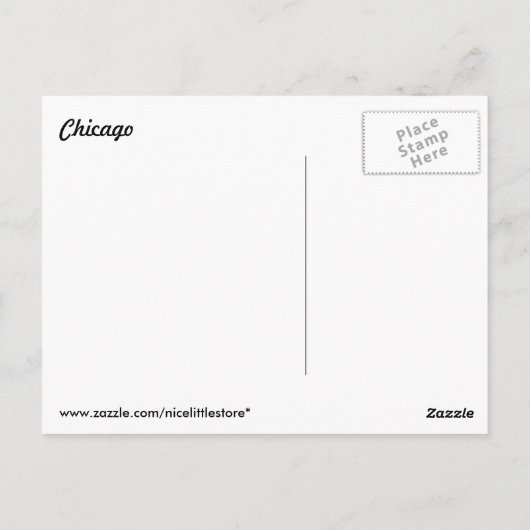シカゴの郵便はがき ポストカード (裏面)