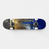 シカゴの都市景観の夜眺め スケートボード (横)