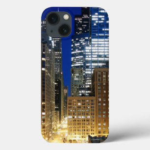 シカゴの都市景観の夜眺め iPhone 13ケース