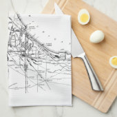 シカゴの鉄道Network (1913年)のヴィンテージの地図 キッチンタオル (四つ折り)