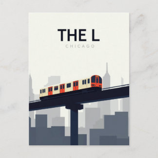シカゴの「L」高架鉄道 ポストカード