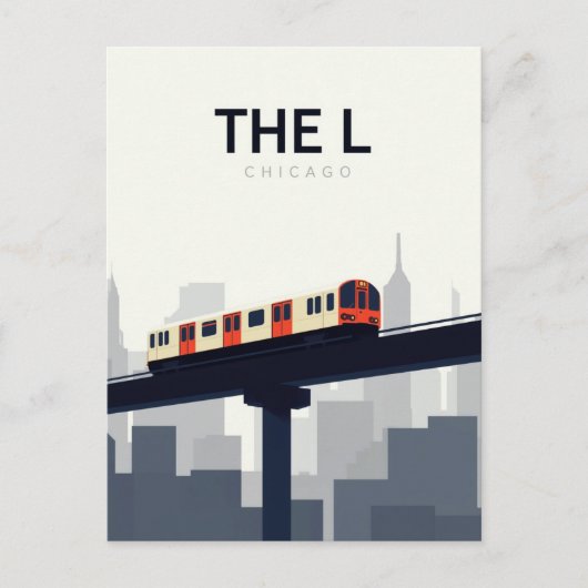 シカゴの「L」高架鉄道 ポストカード (正面)