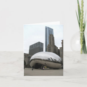 シカゴの「The Bean」彫刻ノートカー空白のド カード