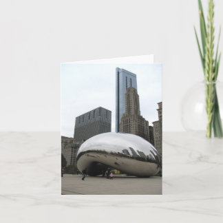 シカゴの「The Bean」彫刻ノートカー空白のド カード