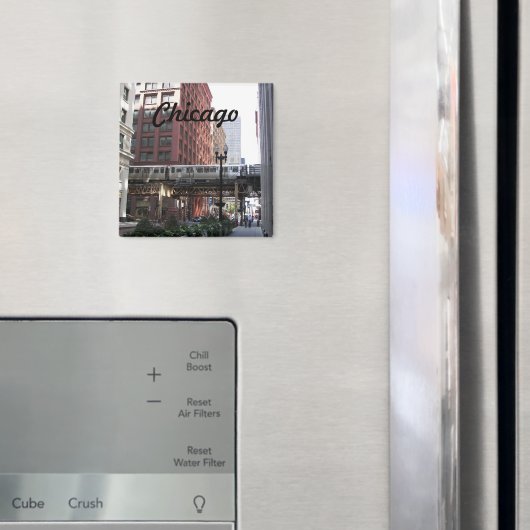 シカゴは列車の写真を上げました マグネット (インサイチュ (冷蔵庫))