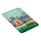 シカゴへの旅行アート マグネット (右側)