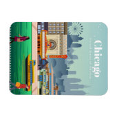 シカゴへの旅行アート マグネット (横)