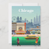 シカゴへの旅行 アート シカゴへ行こう 招待状 (正面)