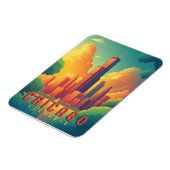 シカゴアイコニックスカイライン&ミシガン湖 マグネット (左側)