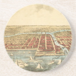 シカゴアンティークマップ、ラサール通り&リバー コースター