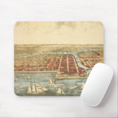 シカゴアンティークマップ、ラサール通り&リバー マウスパッド (マウス)