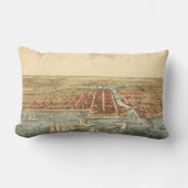 シカゴアンティークマップ、ラサール通り&リバー ランバークッション (正面)