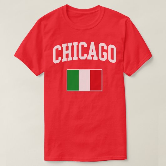 シカゴイタリアンイタリアItalianoイタリア国旗 Tシャツ (デザイン正面)