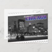 シカゴイリノイのはがきからの挨拶 ポストカード (正面/裏面)