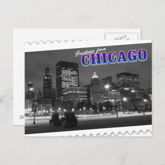 シカゴイリノイのはがきからの挨拶 ポストカード (正面/裏面)