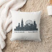 シカゴイリノイのスカイラインの建築の芸術のギフト クッション (ブランケット)