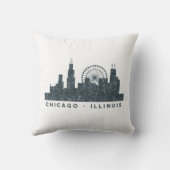 シカゴイリノイのスカイラインの建築の芸術のギフト クッション (裏面)