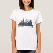 シカゴイリノイのスカイラインの建築の芸術のギフト Tシャツ (正面)
