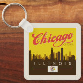 シカゴイリノイのスカイライン キーホルダー (正面)
