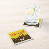 シカゴイリノイのスカイライン スクエアペーパーコースター (インサイチュ)