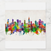 シカゴイリノイのスカイライン ワインラベル (シングルラベル)