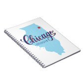 シカゴイリノイのヴィンテージの地図 ノートブック (右側)