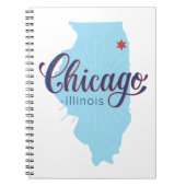 シカゴイリノイのヴィンテージの地図 ノートブック (正面)