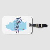 シカゴイリノイのヴィンテージの地図 ラゲッジタグ (正面横)