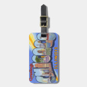 シカゴイリノイのヴィンテージの荷物のラベル ラゲッジタグ (正面縦)