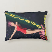 シカゴイリノイのヴィンテージ旅行ポスター アクセントクッション (正面)